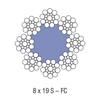 8x19S NFC 8-strand suspension ropes with fibre core